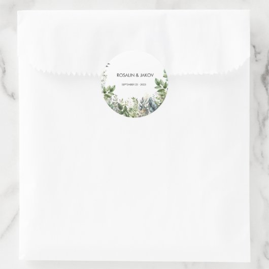 Create Your Own wedding eucalyptus Ronde Sticker (Tas)