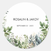 Create Your Own wedding eucalyptus Ronde Sticker (Voorkant)