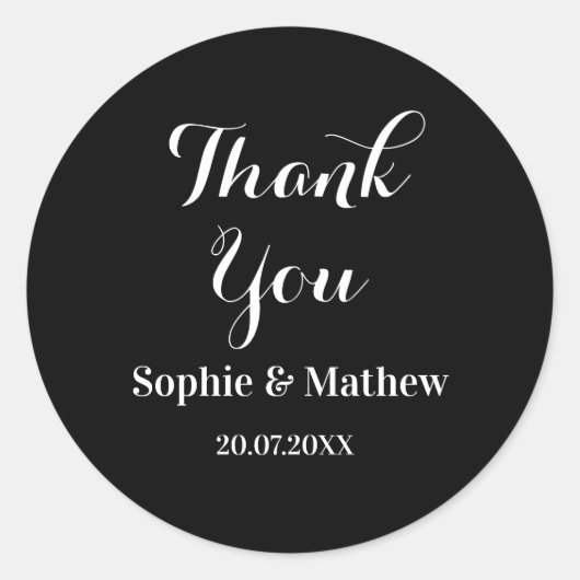 Create Your Own Wedding Thank You Ronde Sticker (Voorkant)