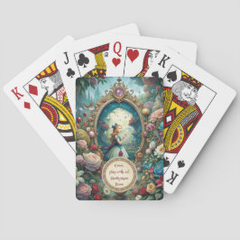 Create Your Own Whimsical Alice Looking Glass Pokerkaarten