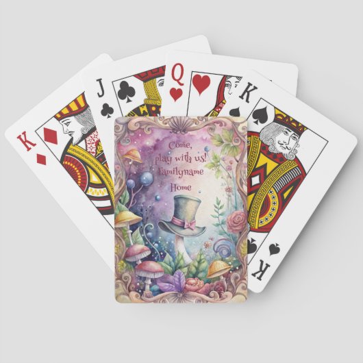 Create Your Own Whimsical Green Top Hat Pokerkaarten (Achterkant)