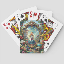Create Your Own Whimsical Looking Glass Alice Pokerkaarten