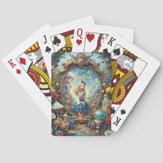 Create Your Own Whimsical Looking Glass Alice Pokerkaarten (Achterkant)