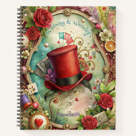 Create Your Own Whimsical Red Top Hat Notitieboek