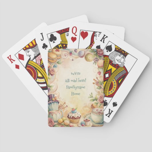 Create Your Own Whimsical Tea Party Cakes Pokerkaarten (Achterkant)