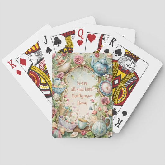 Create Your Own Whimsical Tea Party Spring Pokerkaarten (Achterkant)
