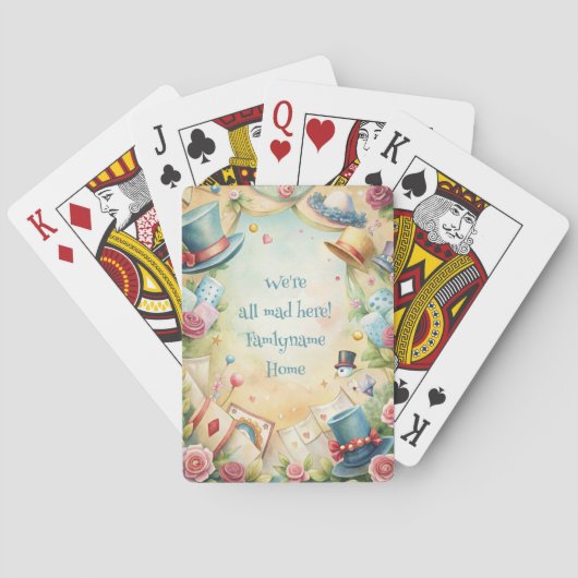 Create Your Own Whimsical Top Hats Yellow & Blue Pokerkaarten (Achterkant)