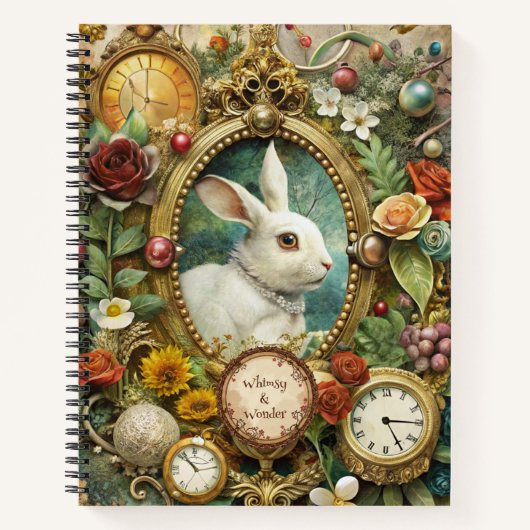 Create Your Own Whimsical White Rabbit Lady Notitieboek (Voorkant)