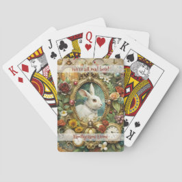 Create Your Own Whimsical White Rabbit Lady Pokerkaarten