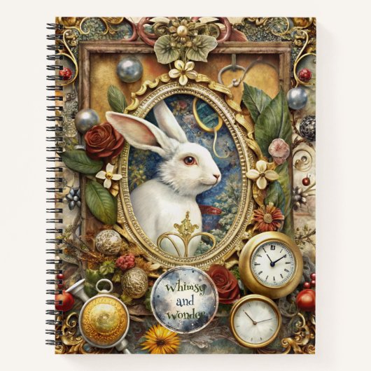 Create Your Own Whimsical White Rabbit Notitieboek (Voorkant)