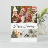 Create Your Own White Background 3 Photo Collage Feestdagenkaart (Staand voorkant)