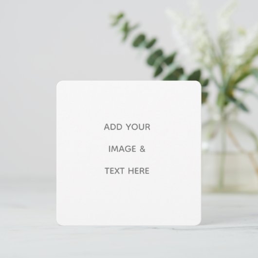 Create Your Own white  Bedankkaart (Staand voorkant)