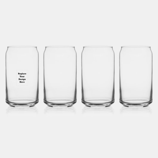 Create Your Own white  Blikvorm Glas (Voorkant)
