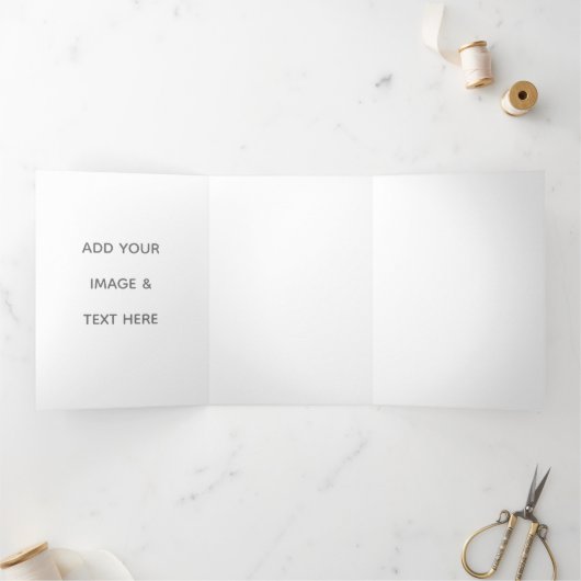 Create Your Own white  Drieluik Kaart (Binnen)