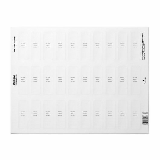 Create Your Own white  Etiket (Full Sheet)