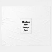 Create Your Own white  Fleece Deken (Voorkant (Horizontaal))