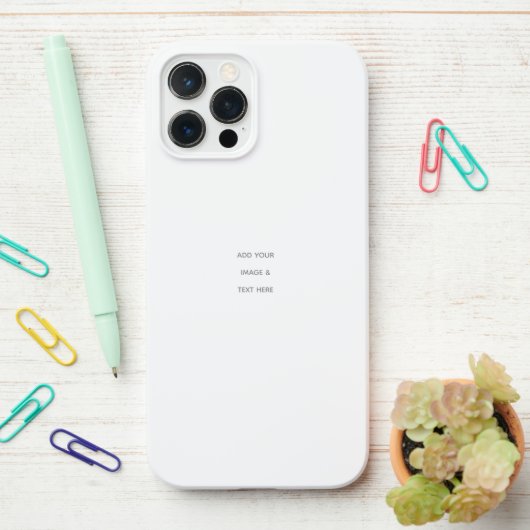 Create Your Own white  iPhone Hoesje (Op bureau)