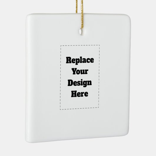 Create Your Own white  Keramisch Ornament (Rechts)