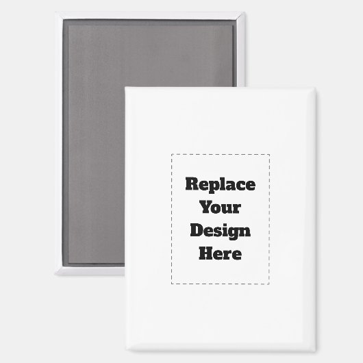 Create Your Own white  Magneet (Voorkant / Achterkant)