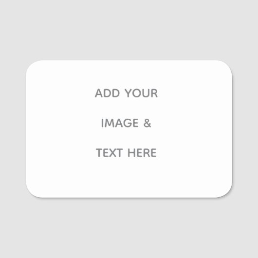 Create Your Own white  Naamplaatje (Voorkant)