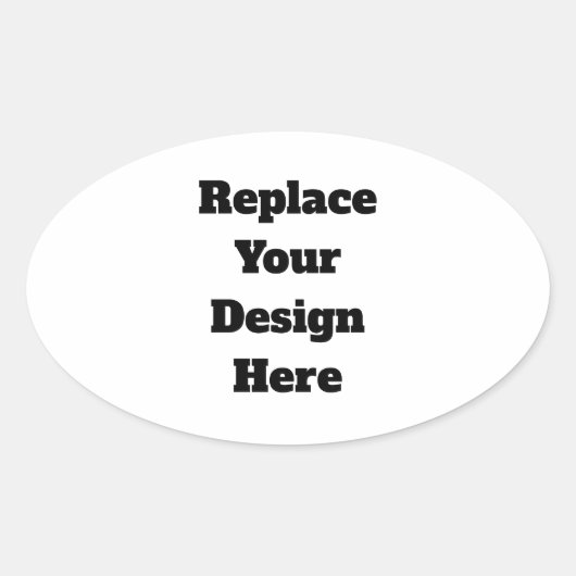 Create Your Own white  Ovale Sticker (Voorkant)