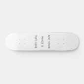 Create Your Own white  Persoonlijk Skateboard (Horizontaal)