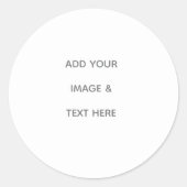 Create Your Own white  Ronde Sticker (Voorkant)