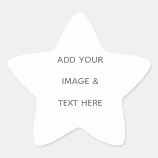 Create Your Own white  Ster Sticker (Voorkant)