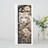 Create Your Own White Tiger Roses Bookmark Card (Staand voorkant)
