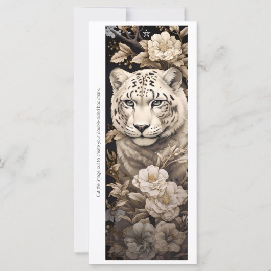 Create Your Own White Tiger Roses Bookmark Card (Voorkant)
