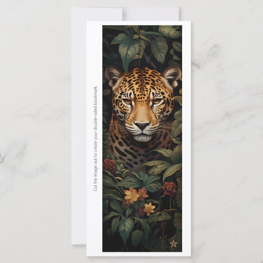 Create Your Own Wild Cheetah Floral Bookmark Card (Voorkant)