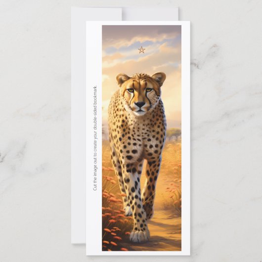 Create Your Own Wild Cheetah Sunrise Bookmark Card (Voorkant)