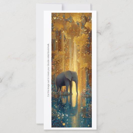 Create Your Own Wild Golden Elephant Bookmark Card (Voorkant)