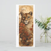 Create Your Own Wild Puma Floral Bookmark Card (Staand voorkant)