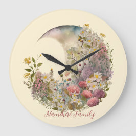 Create Your Own Wildflowers Floral Crescent Moon Grote Klok