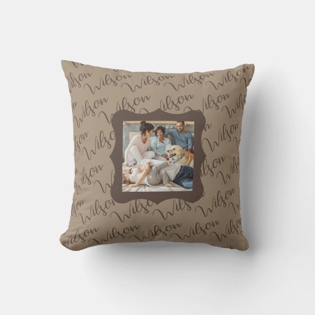 Create Your Own "Wilson" Family Photo Throw Pillow Kussen (Voorkant)