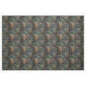 Create Your Own Winter Brown Owls Berries Blue Stof (Fat Quarter)