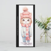 Create Your Own Winter Kitten Bookmark Card (Staand voorkant)