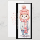 Create Your Own Winter Kitten Bookmark Card (Voorkant / Achterkant)