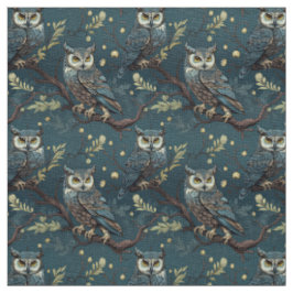 Create Your Own Wintery Blue Owls Stof