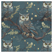 Create Your Own Wintery Blue Owls Stof (Close Up)