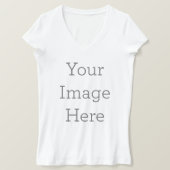 Dames   jersey V-hals T-shirt (Design voorkant)