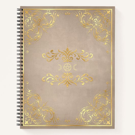 Create Your Own Yellow Gold Gilded Beige Notitieboek (Voorkant)