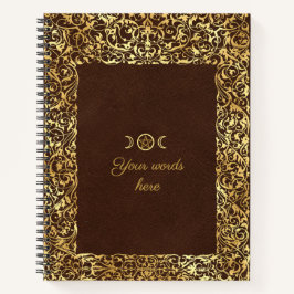 Create Your Own Yellow Gold Gilded Brown Notitieboek