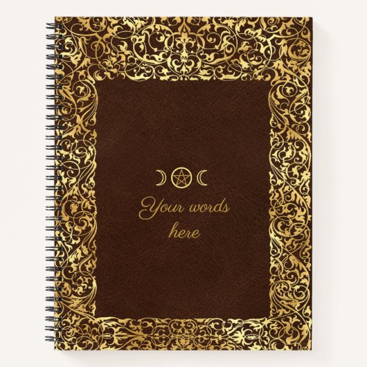 Create Your Own Yellow Gold Gilded Brown Notitieboek (Voorkant)