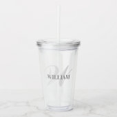 Create Your Personalized Monogram Name Ash Acryl Drinkbeker (Voorkant)