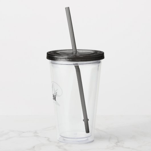 Create Your Personalized Monogram Name Black Acryl Drinkbeker (Links)