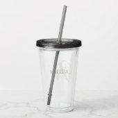 Create Your Personalized Monogram Name Black Acryl Drinkbeker (Achterkant)