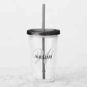 Create Your Personalized Monogram Name Black Acryl Drinkbeker (Voorkant)