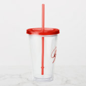 Create Your Personalized Monogram Name Black Acryl Drinkbeker (Rechts)